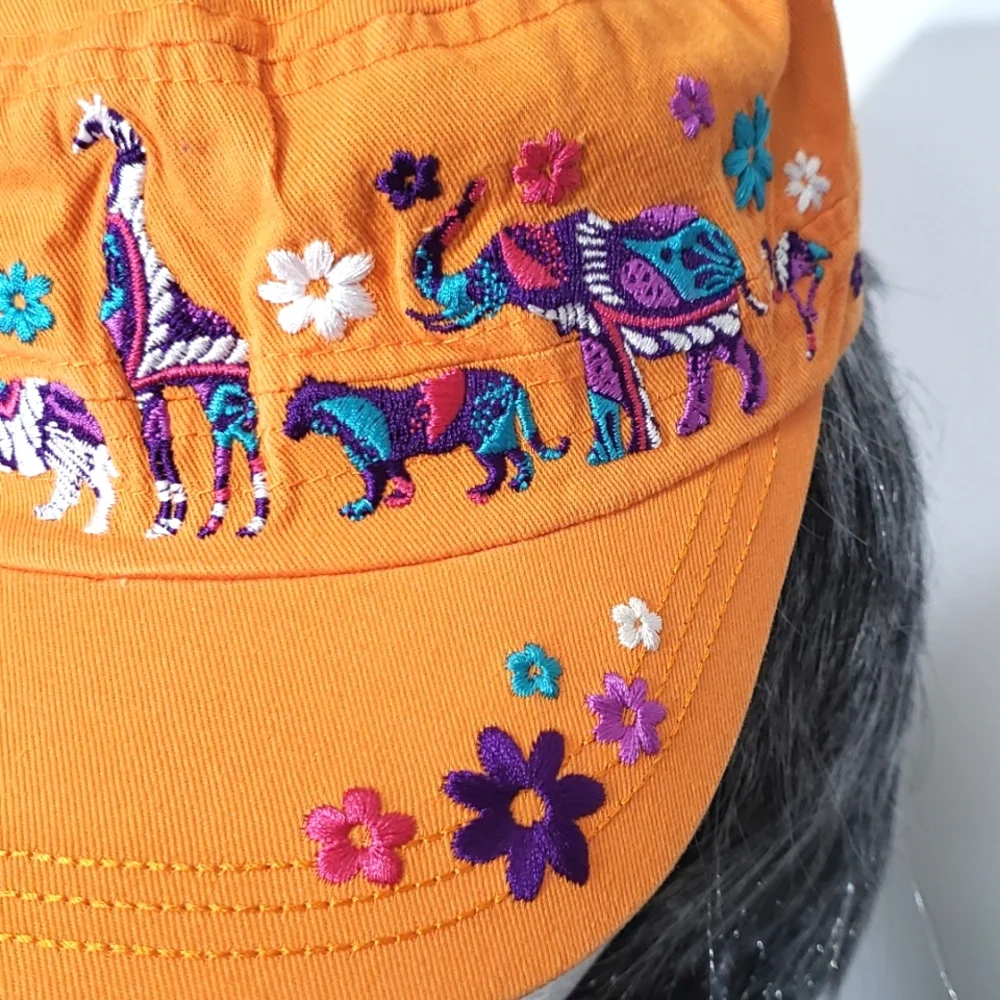 Kid Tees Ballcap Hat Embroidered  Animals Size OneSize Kids